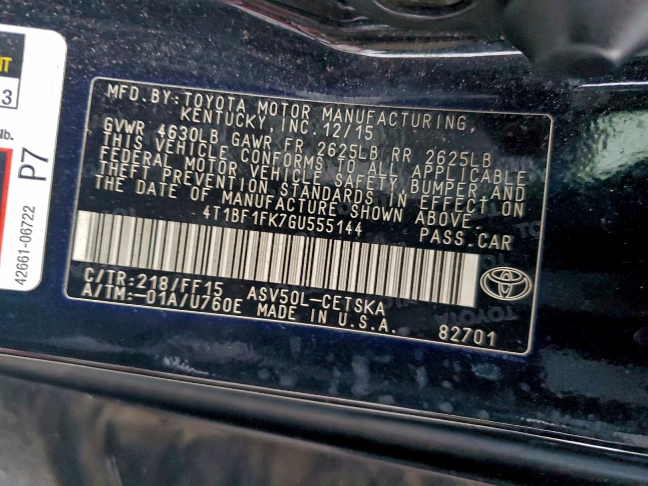 2016 Toyota Camry Le VIN: 4T1BF1FK7GU555144 Lot: 94837785