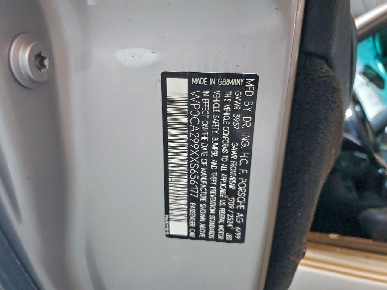 1999 Porsche 911 Carrera VIN: WP0CA299XXS656177 Lot: 93696135