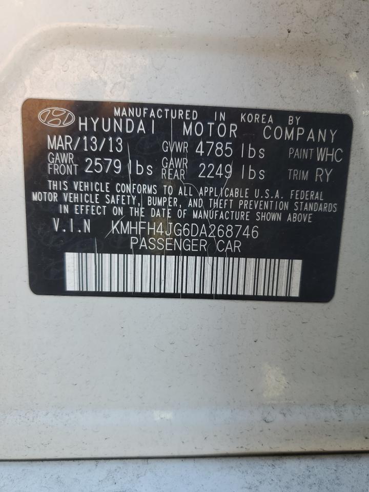 2013 Hyundai Azera Gls VIN: KMHFH4JG6DA268746 Lot: 92592175