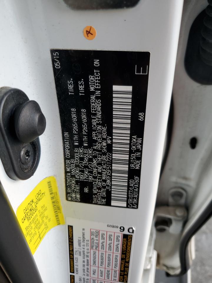 2015 Lexus Gx 460 VIN: JTJBM7FX5F5117222 Lot: 93060245