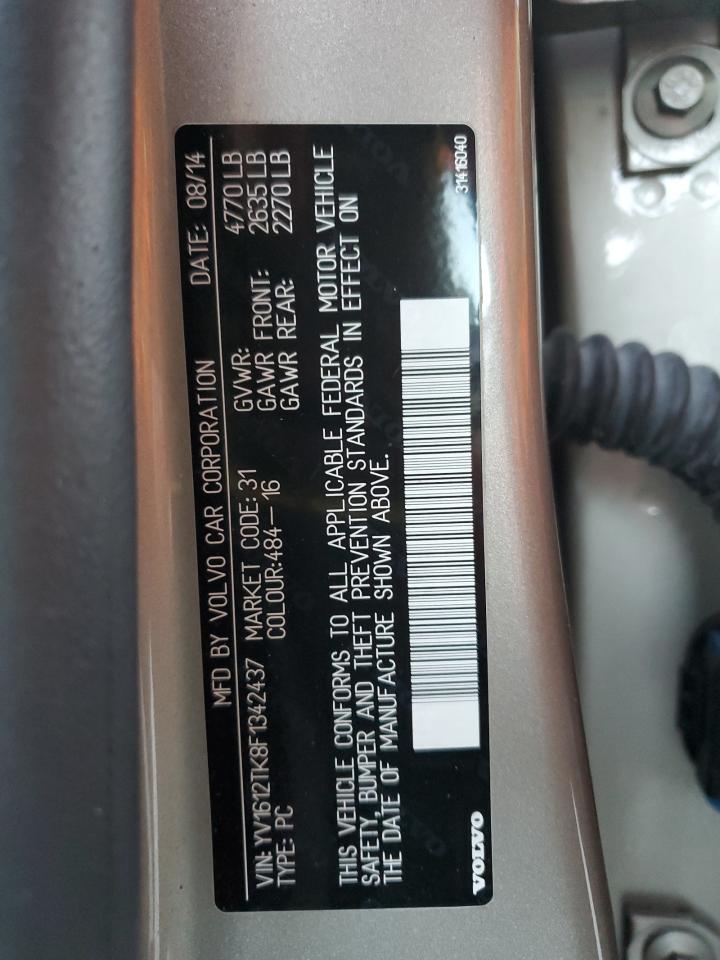 2015 Volvo S60 Premier VIN: YV1612TK8F1342437 Lot: 92692585