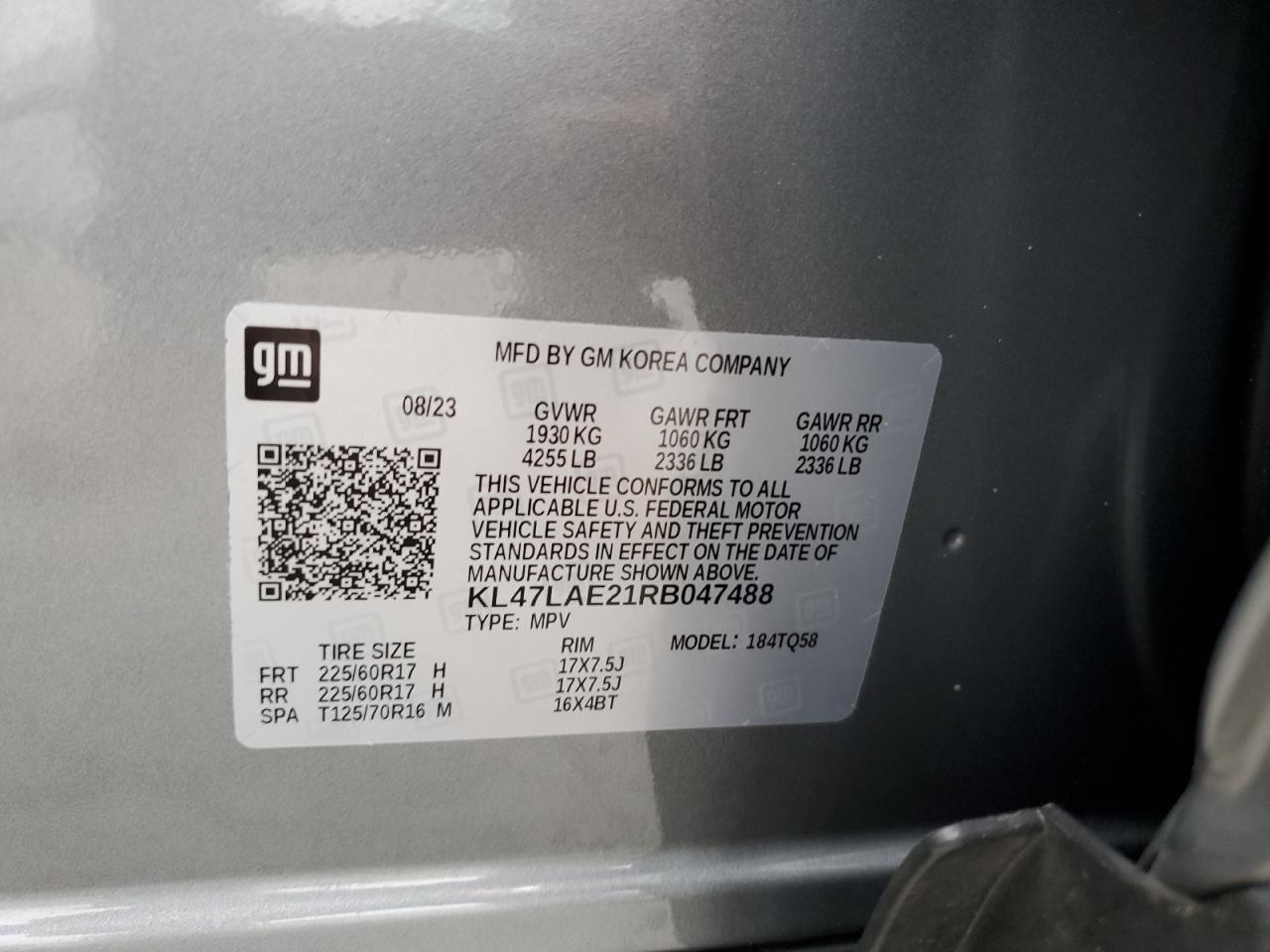 2024 Buick Envista Preferred VIN: KL47LAE21RB047488 Lot: 93615405