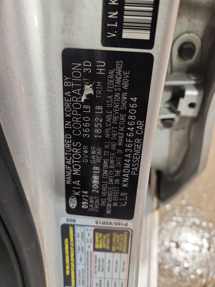 2015 Kia Rio Lx VIN: KNADM4A36F6468064 Lot: 92263125