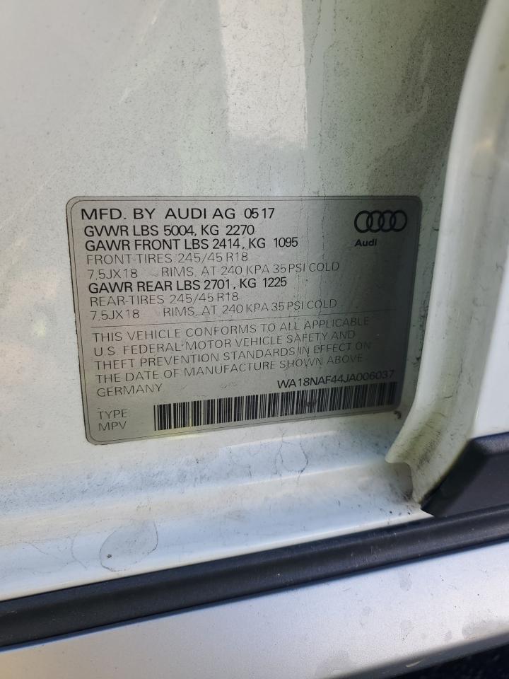 2018 Audi A4 Allroad Premium Plus VIN: WA18NAF44JA006037 Lot: 90276195