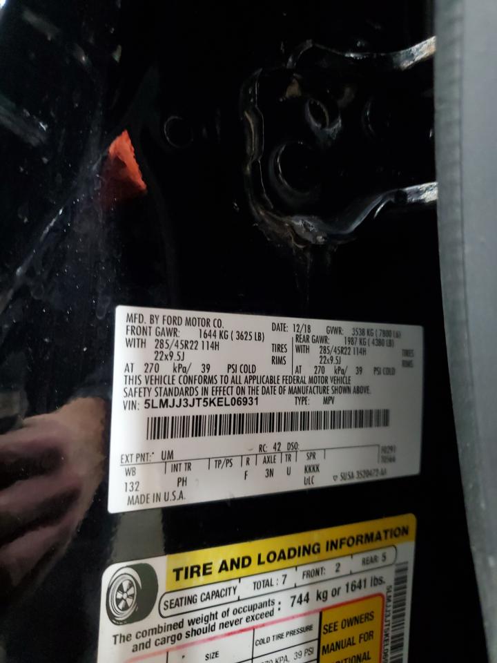 2019 Lincoln Navigator L Select VIN: 5LMJJ3JT5KEL06931 Lot: 92887935