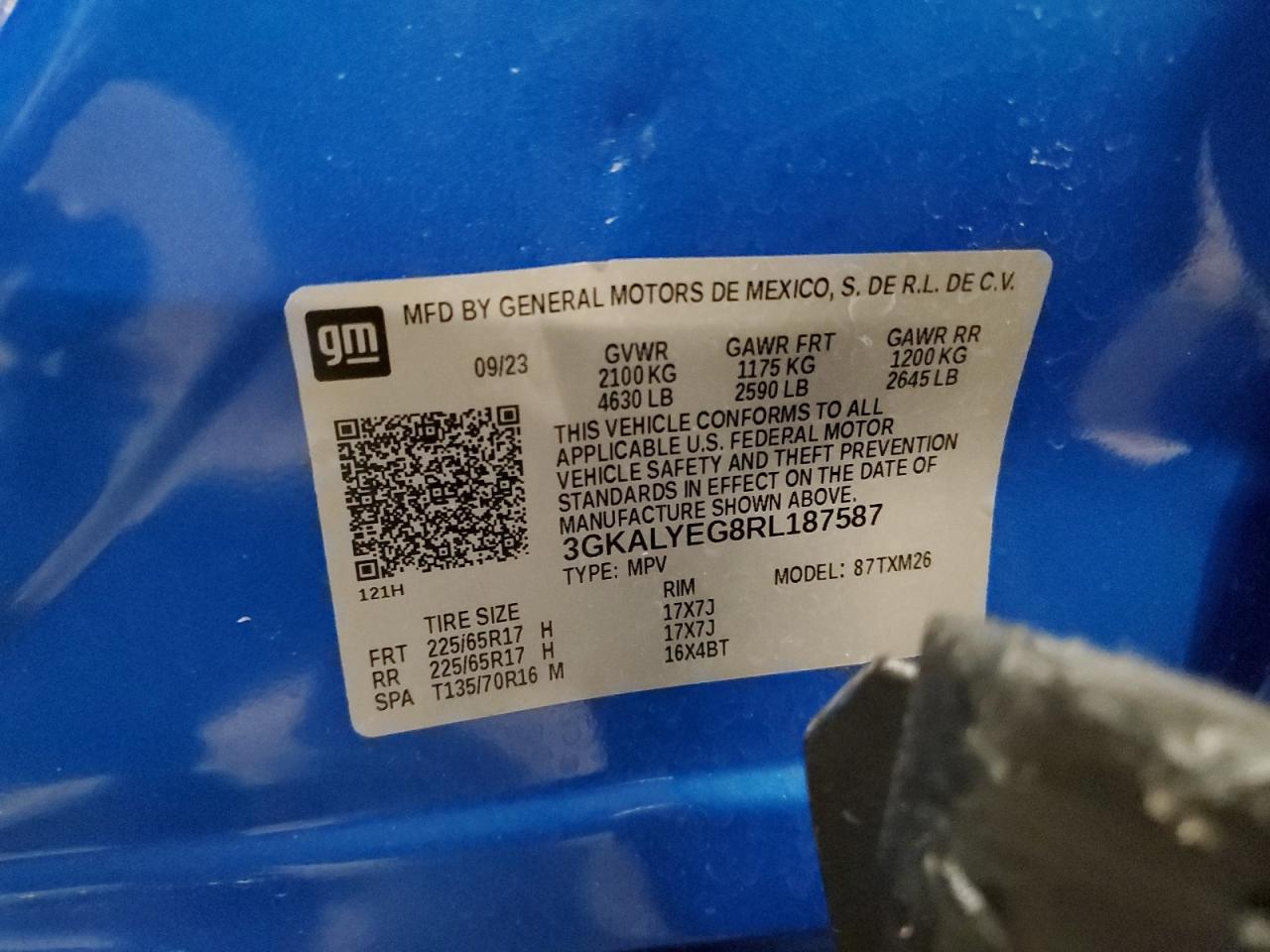 2024 GMC Terrain At4 VIN: 3GKALYEG8RL187587 Lot: 91287735