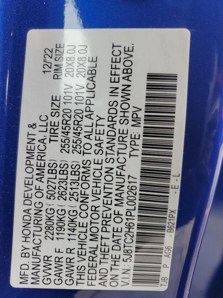 2023 Acura Rdx A-Spec VIN: 5J8TC2H61PL002617 Lot: 93535945