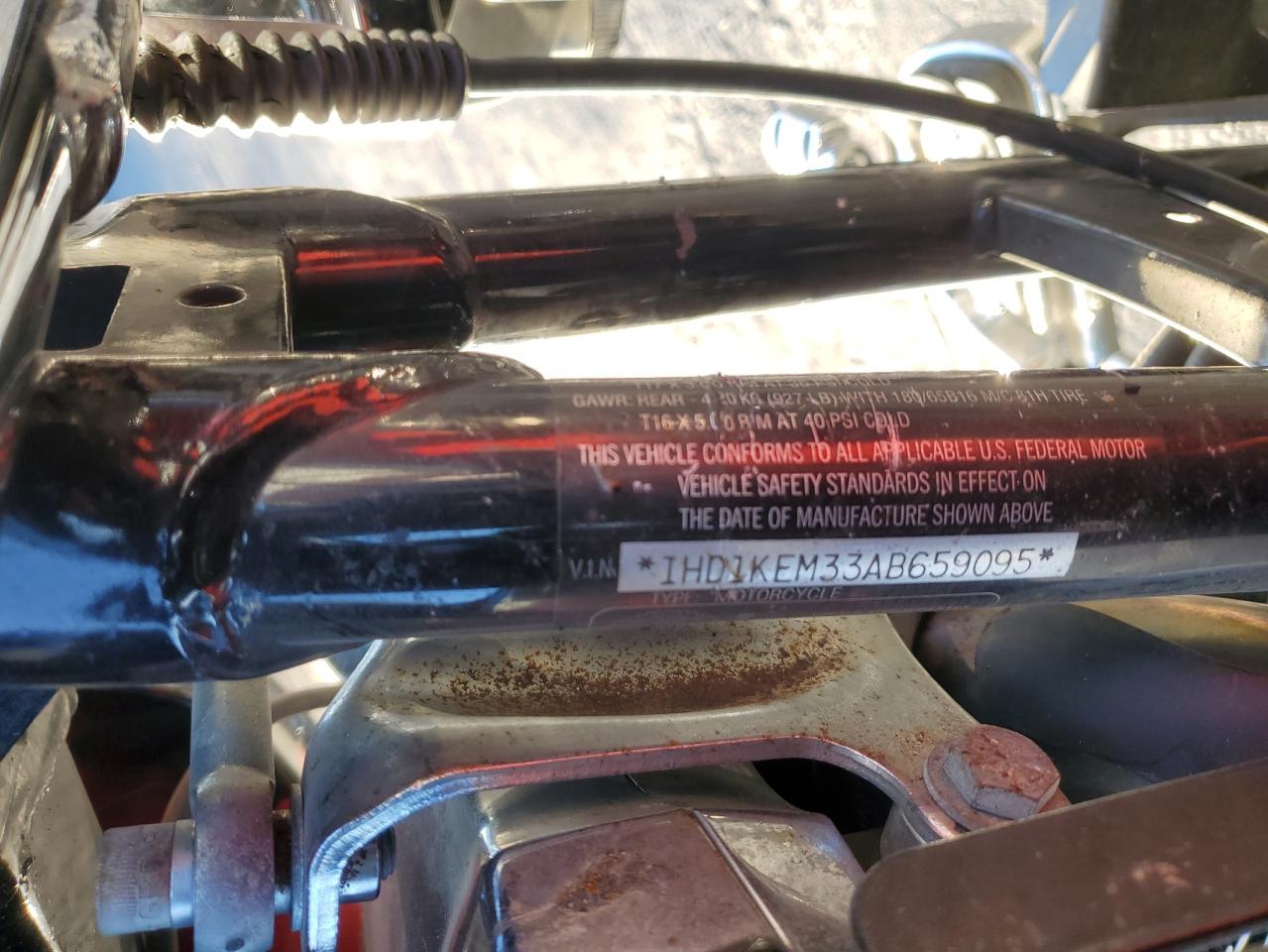 2010 Harley-Davidson Flhtk VIN: 1HD1KEM33AB659095 Lot: 93143395