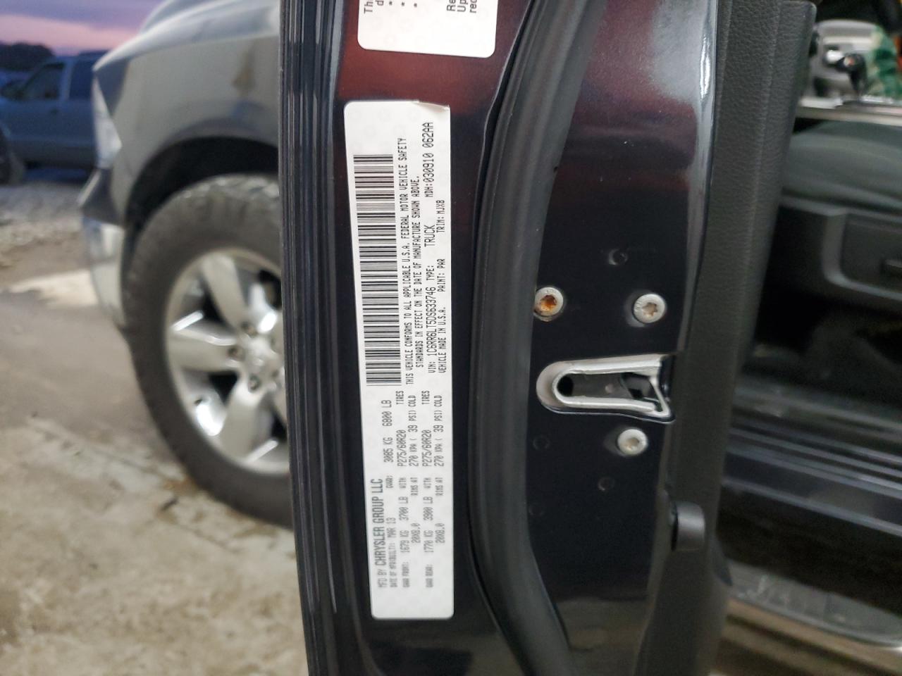 2013 Ram 1500 Slt VIN: 1C6RR6LT5DS633746 Lot: 92209875