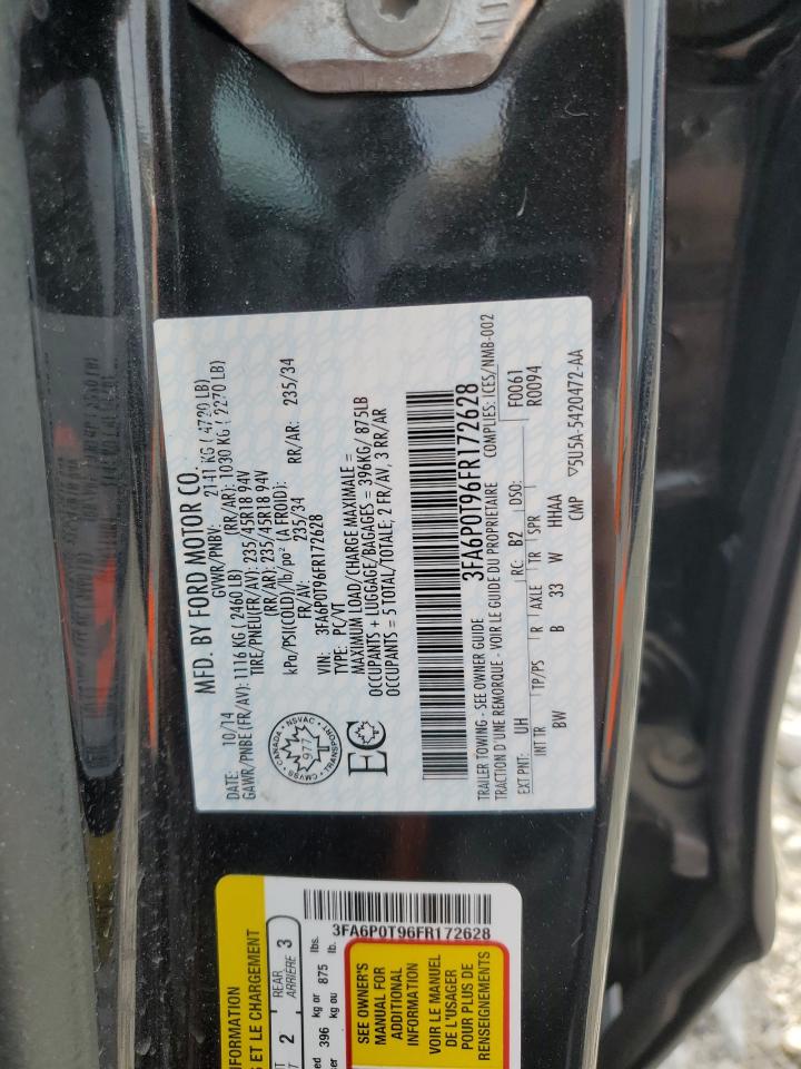 2015 Ford Fusion Se VIN: 3FA6P0T96FR172628 Lot: 91158855