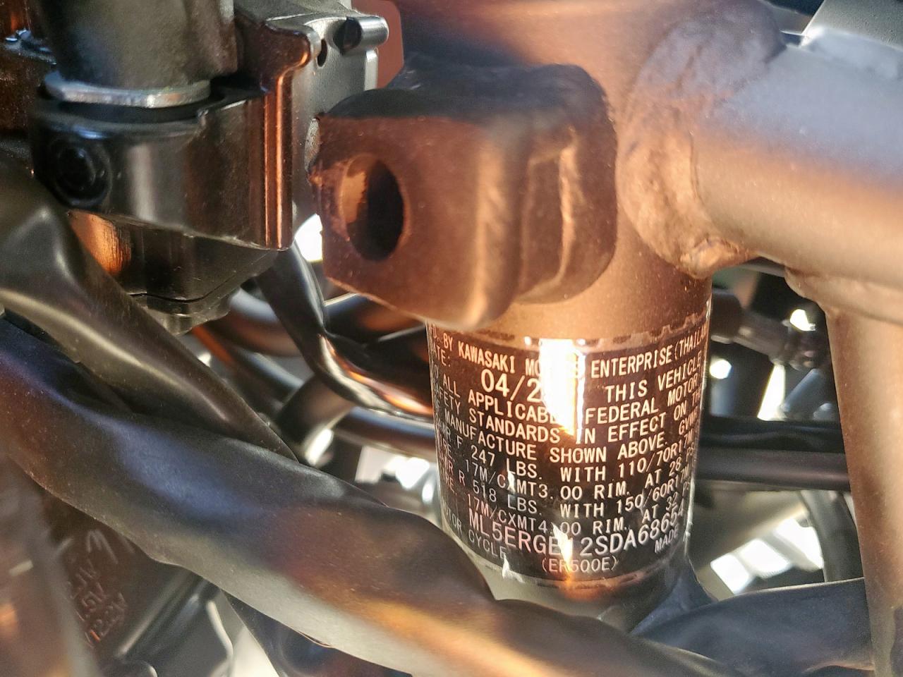 2025 Kawasaki Er500 VIN: ML5ERGE12SDA68654 Lot: 82743895