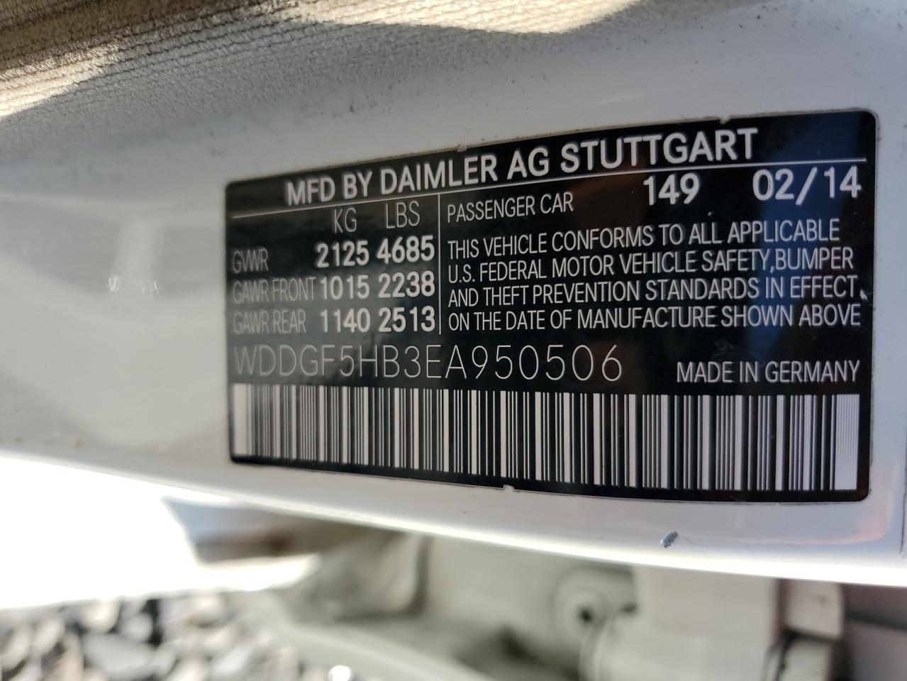 2014 Mercedes-Benz C 350 VIN: WDDGF5HB3EA950506 Lot: 91615375