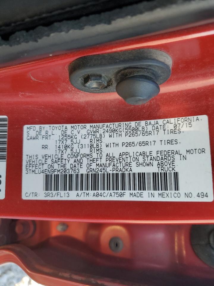 2015 Toyota Tacoma Double Cab VIN: 3TMLU4EN9FM203763 Lot: 92786155