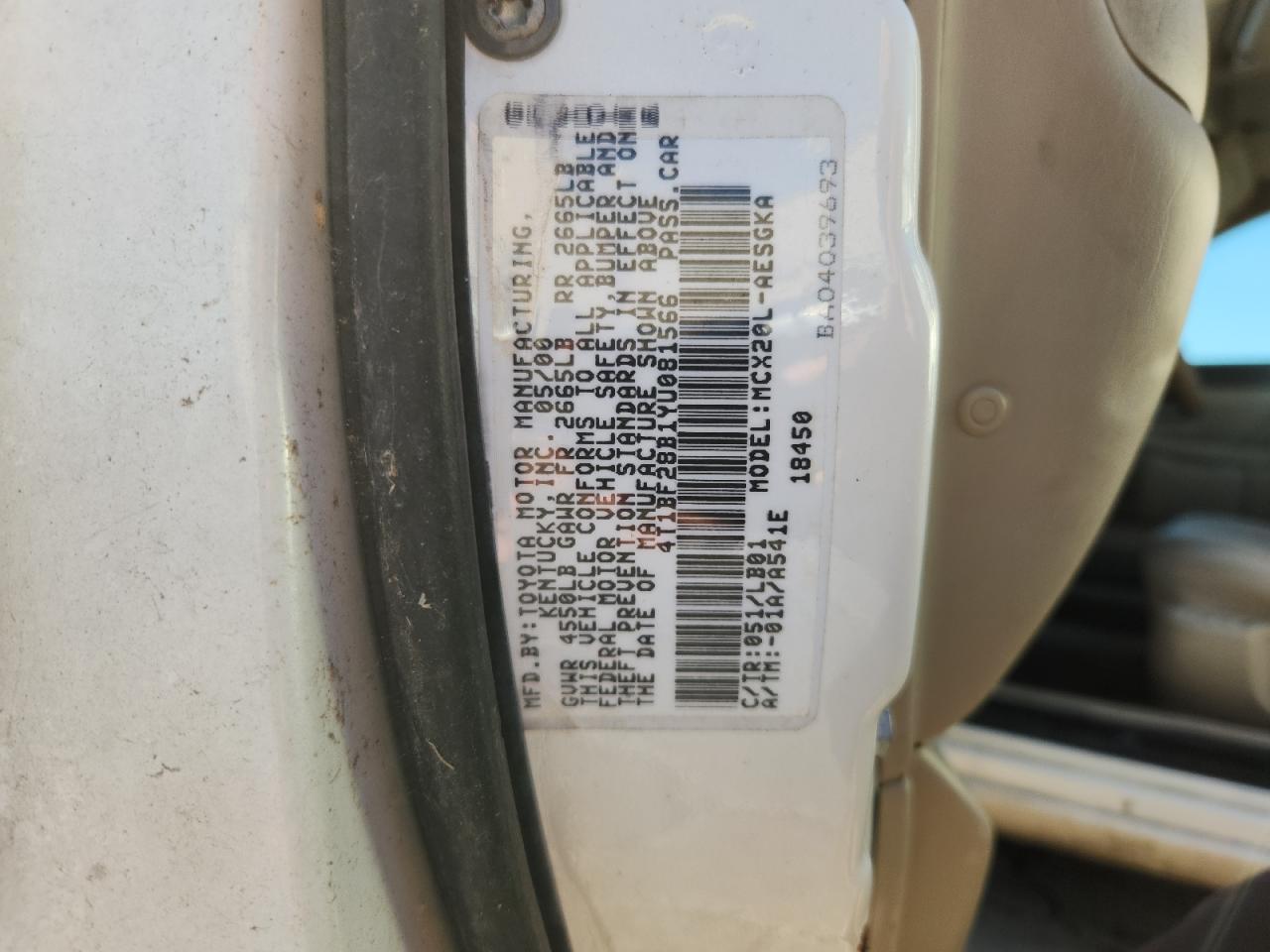 2000 Toyota Avalon Xl VIN: 4T1BF28B1YU081566 Lot: 92681145