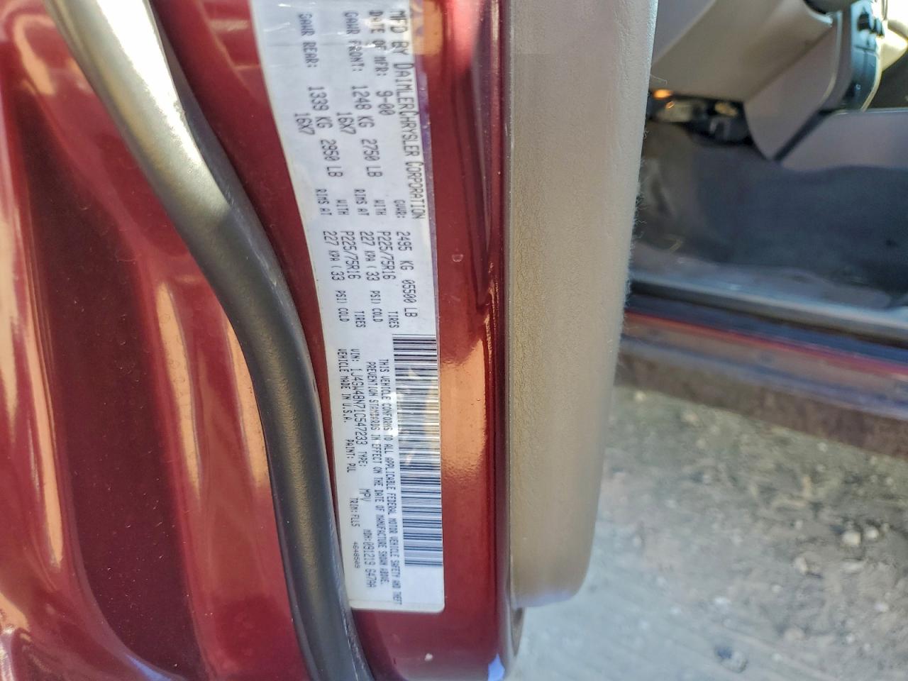 2001 Jeep Grand Cherokee Laredo VIN: 1J4GW48N71C547233 Lot: 94404115