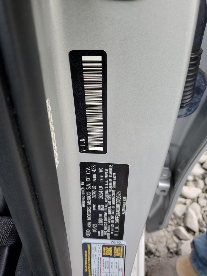 2021 Kia Forte Fe VIN: 3KPF24ADXME370575 Lot: 92462565