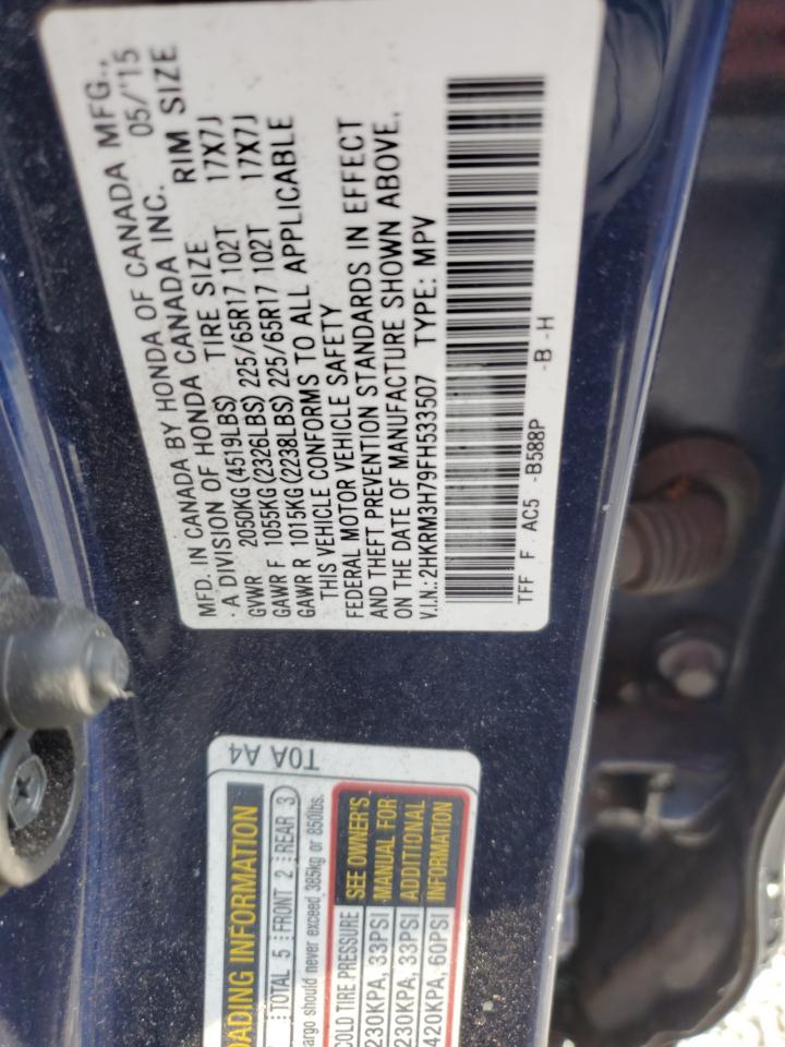 2015 Honda Cr-V Exl VIN: 2HKRM3H79FH533507 Lot: 91087205