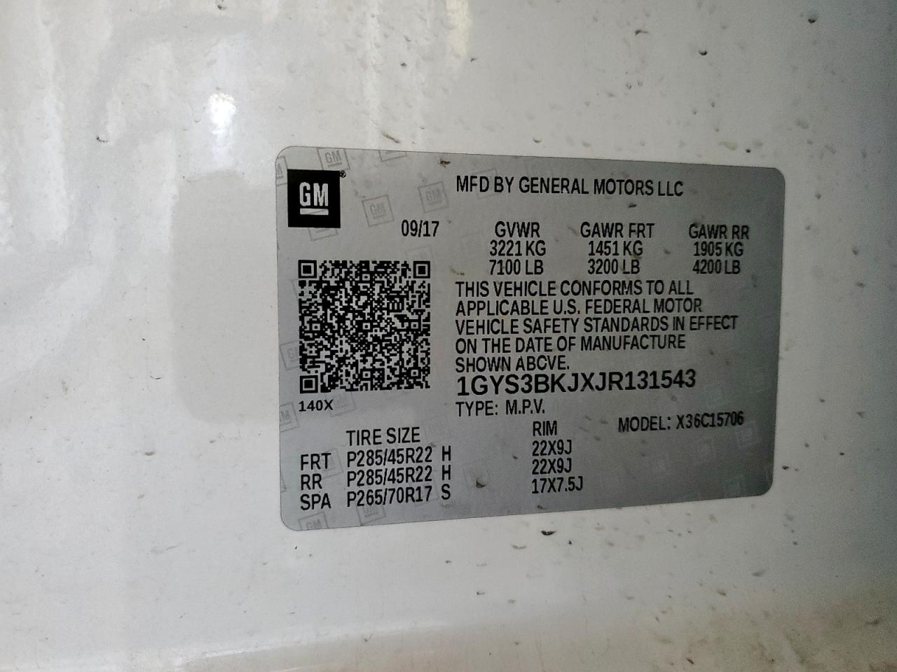 2018 Cadillac Escalade Luxury VIN: 1GYS3BKJXJR131543 Lot: 91832165