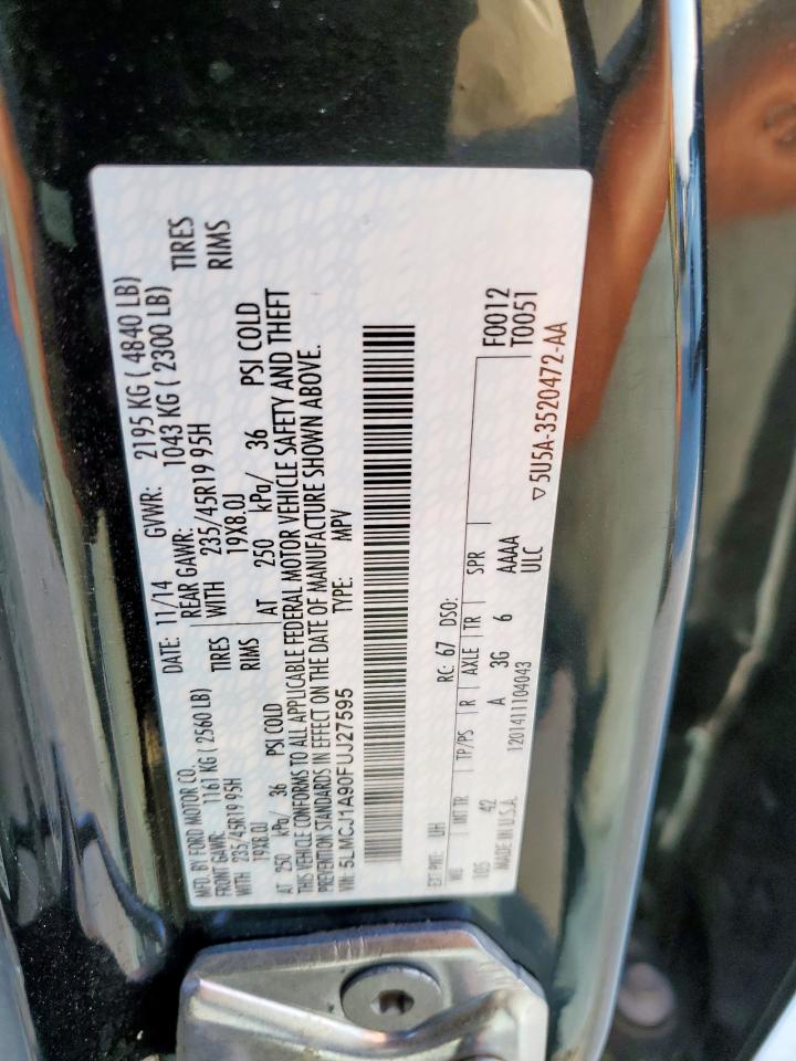 2015 Lincoln Mkc VIN: 5LMCJ1A90FUJ27595 Lot: 93360135