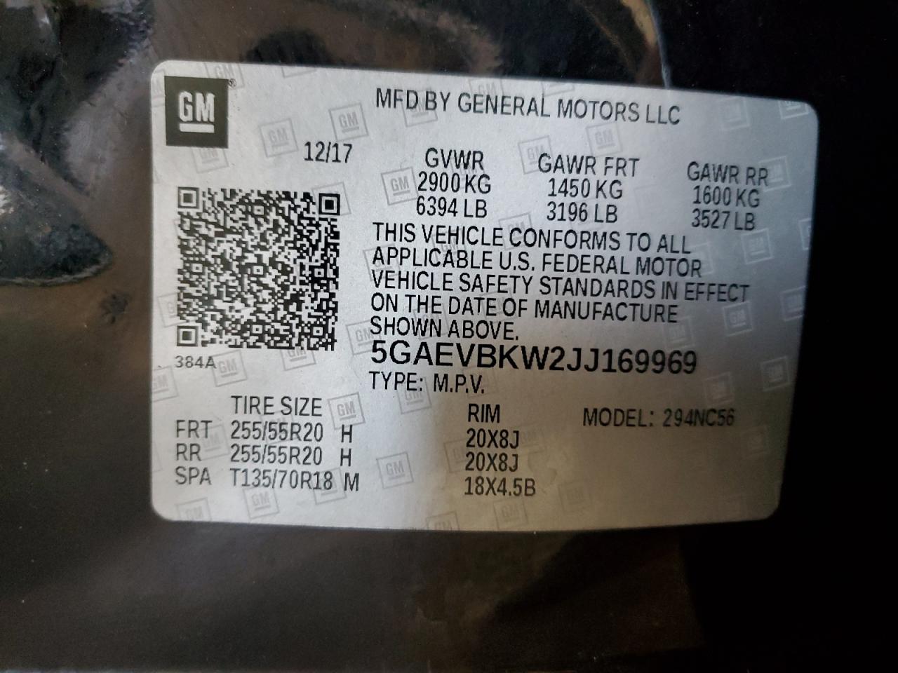 2018 Buick Enclave Premium VIN: 5GAEVBKW2JJ169969 Lot: 91803515