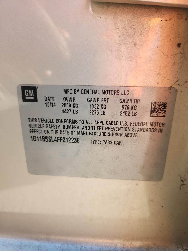 2015 Chevrolet Malibu Ls VIN: 1G11B5SL4FF212238 Lot: 92112745