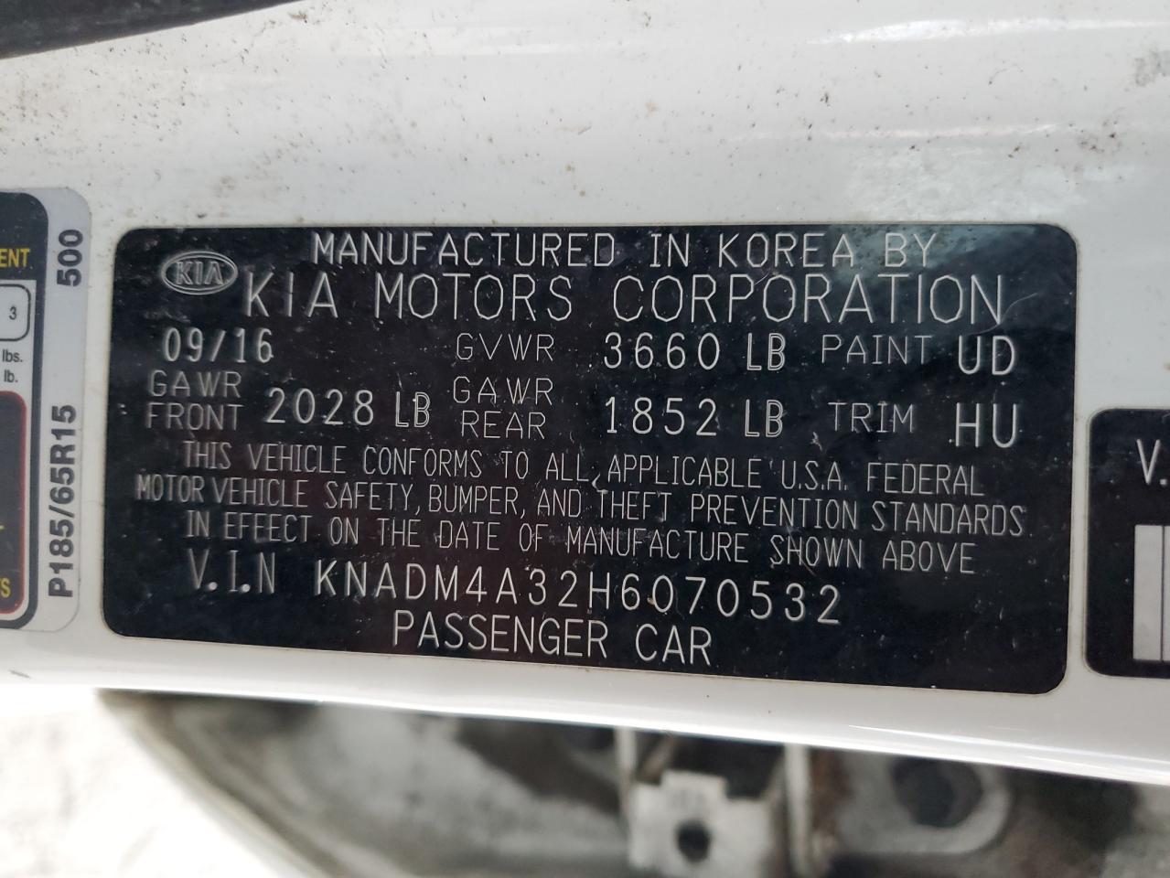 2017 Kia Rio Lx VIN: KNADM4A32H6070532 Lot: 92839445