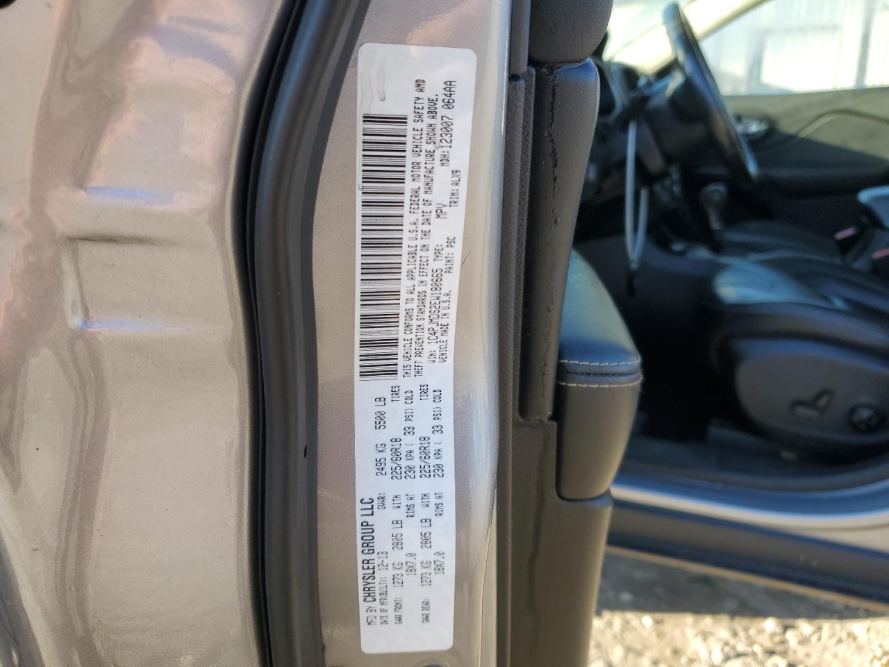 2014 Jeep Cherokee Limited VIN: 1C4PJMDS2EW180665 Lot: 92202725