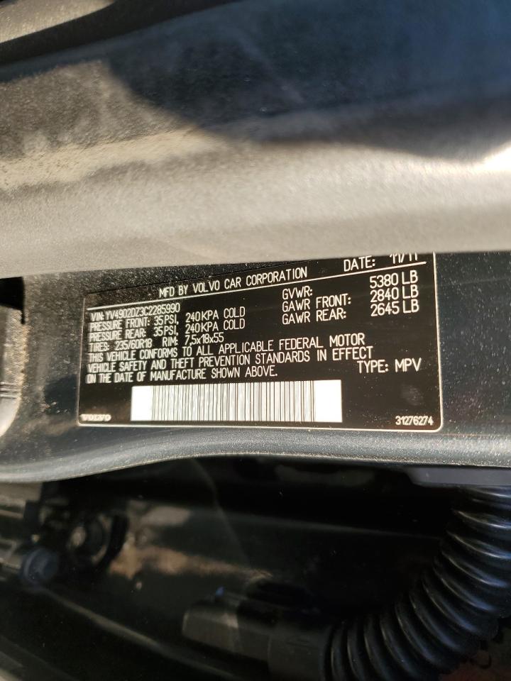 2012 Volvo Xc60 T6 VIN: YV4902DZ3C2285990 Lot: 91910435