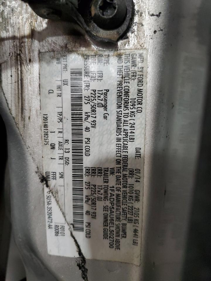 2014 Ford C-Max Se VIN: 1FADP5AU6EL502700 Lot: 92172985