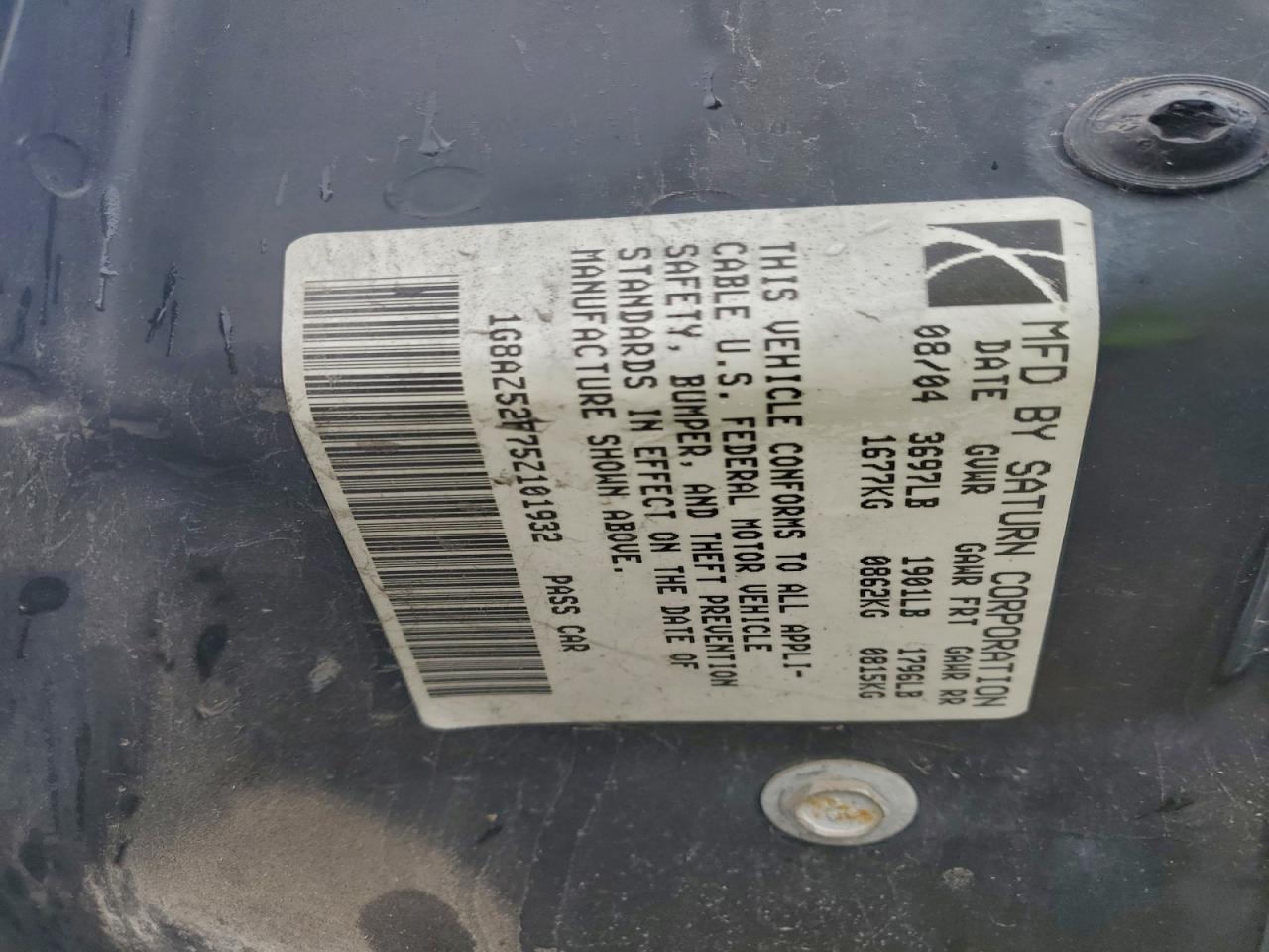 2005 Saturn Ion Level 2 VIN: 1G8AZ52F75Z101932 Lot: 94038945