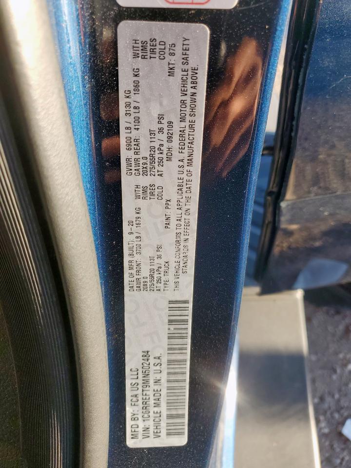 2021 Ram 1500 Big Horn/Lone Star VIN: 1C6RREFT9MN502484 Lot: 91032085