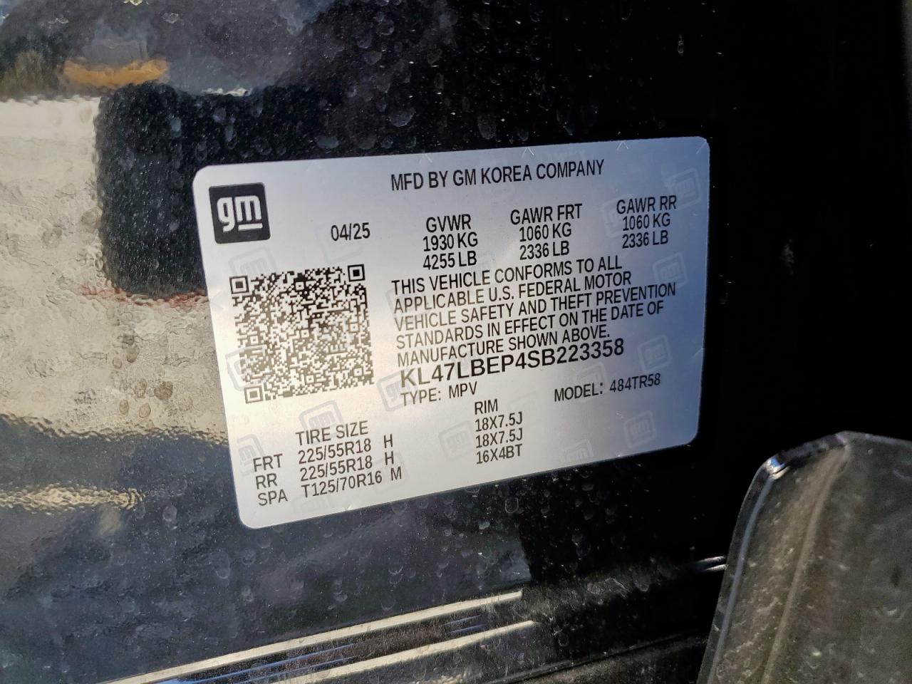 2025 Buick Envista Sport Touring VIN: KL47LBEP4SB223358 Lot: 92234075