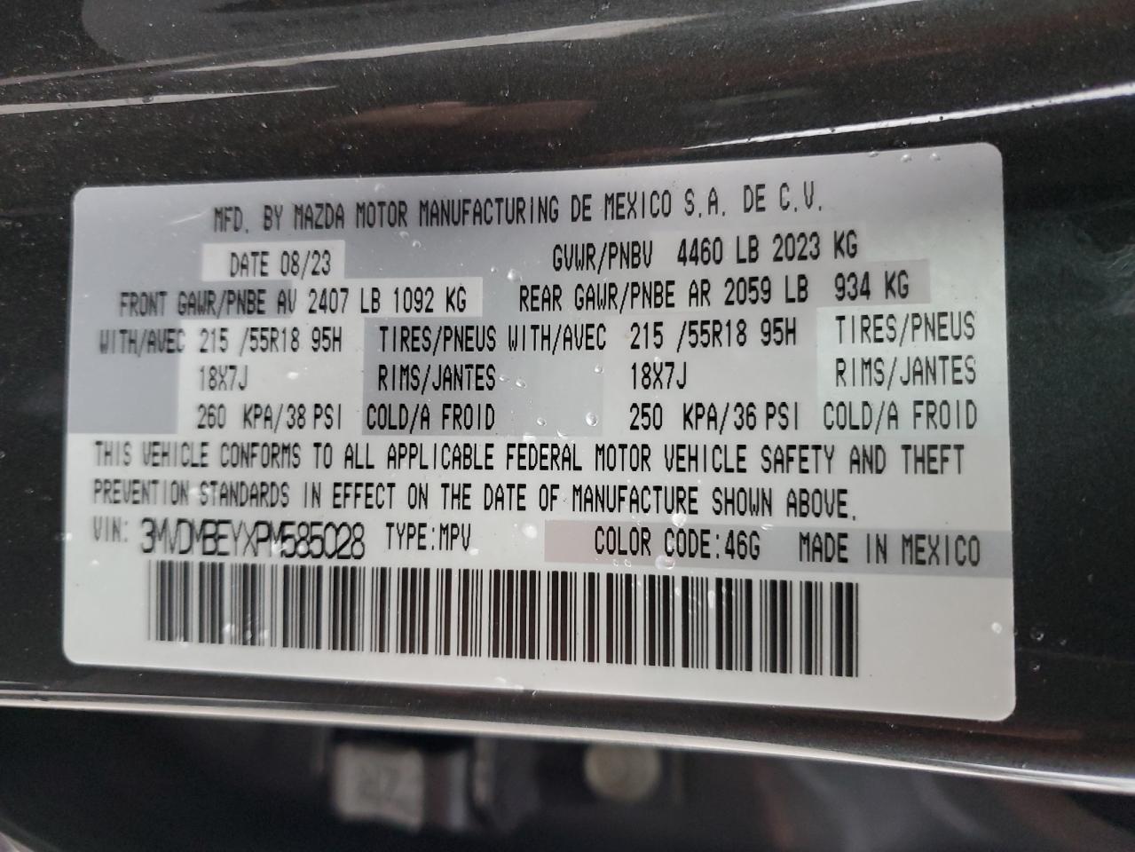 2023 Mazda Cx-30 Premium Plus VIN: 3MVDMBEYXPM585028 Lot: 92056225