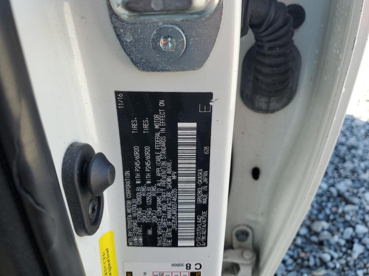 2016 Toyota 4Runner Sr5 VIN: JTEZU5JR0G5146235 Lot: 91513285