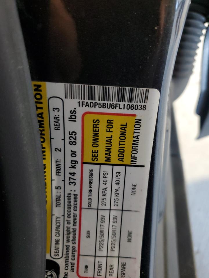 2015 Ford C-Max Sel VIN: 1FADP5BU6FL106038 Lot: 92503055