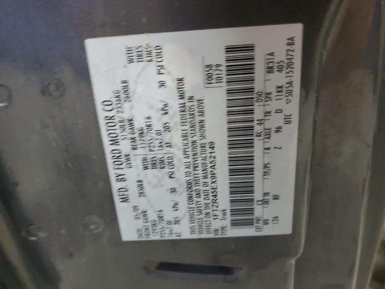 2009 Ford Ranger Super Cab VIN: 1FTZR45EX9PA52149 Lot: 92936945