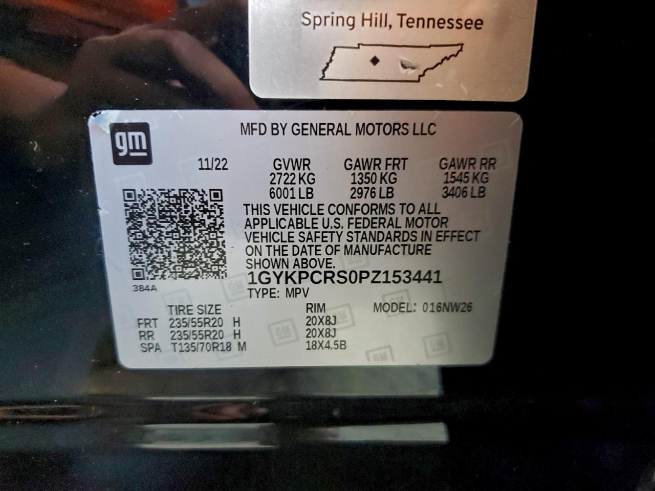 2023 Cadillac Xt6 Premium Luxury VIN: 1GYKPCRS0PZ153441 Lot: 94556255