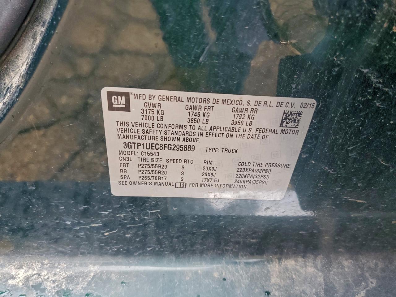 2015 GMC Sierra C1500 Sle VIN: 3GTP1UEC8FG295889 Lot: 94064935