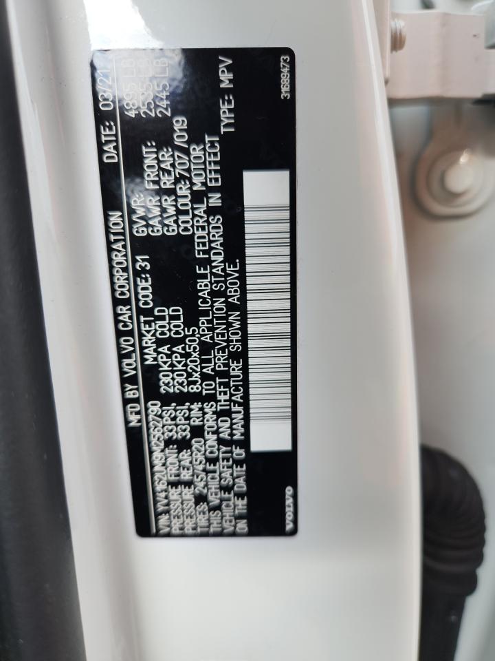 2021 Volvo Xc40 T5 R-Design VIN: YV4162UM9M2562790 Lot: 91623615