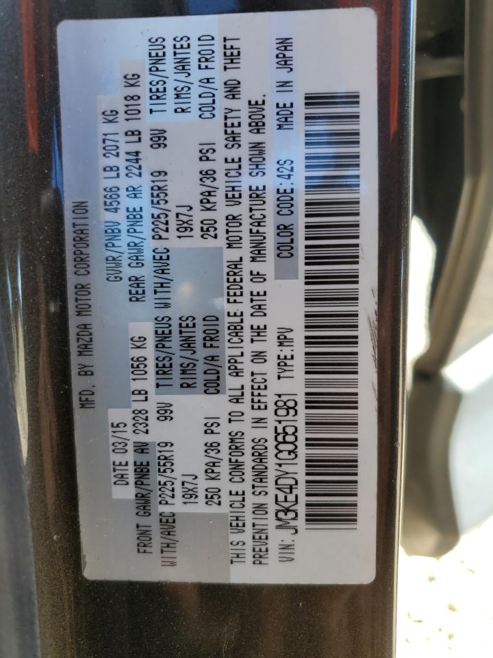 2016 Mazda Cx-5 Gt VIN: JM3KE4DY1G0651981 Lot: 91801375