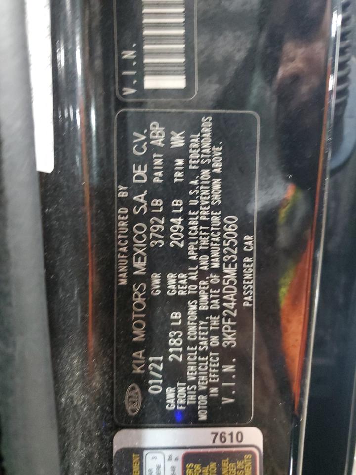 2021 Kia Forte Fe VIN: 3KPF24AD5ME325060 Lot: 93676765