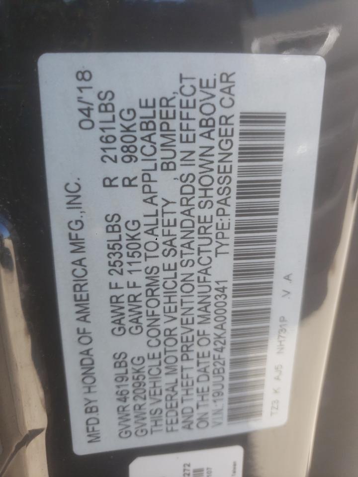 2019 Acura Tlx Technology VIN: 19UUB2F42KA000341 Lot: 92597805