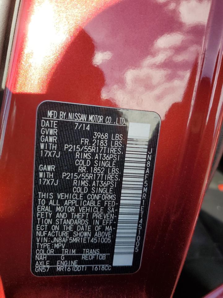 2014 Nissan Juke S VIN: JN8AF5MR1ET451005 Lot: 92940395