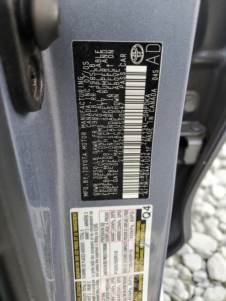 2005 Toyota Corolla Matrix Base VIN: 2T1LR32E75C550547 Lot: 91855825