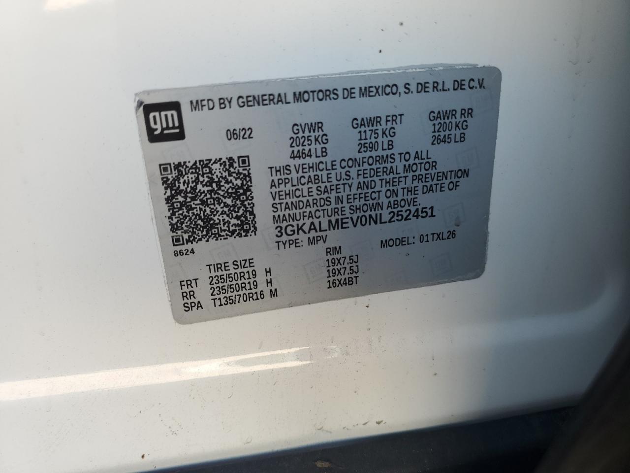 2022 GMC Terrain Sle VIN: 3GKALMEV0NL252451 Lot: 93270165