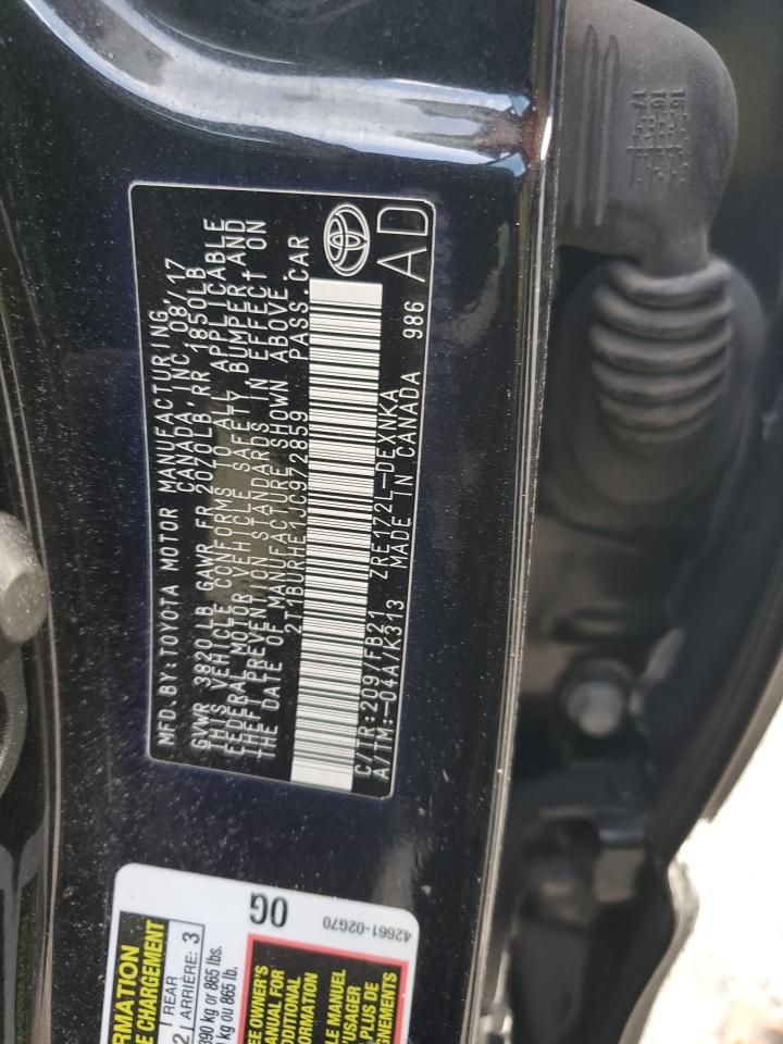 2018 Toyota Corolla L VIN: 2T1BURHE1JC972859 Lot: 92513195