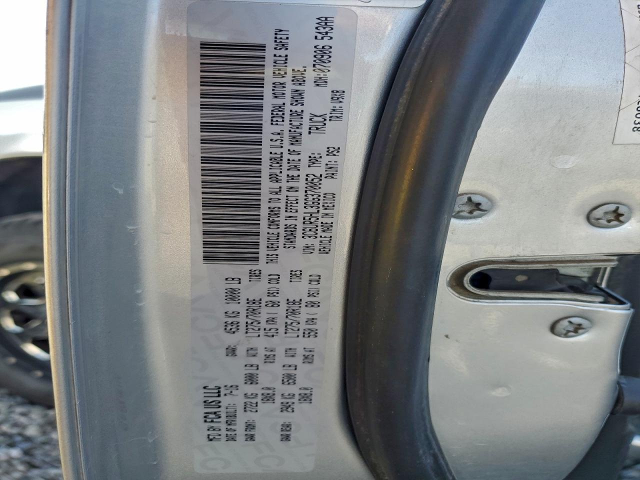 2016 Ram 2500 St VIN: 3C6UR5HL3GG370052 Lot: 93095505