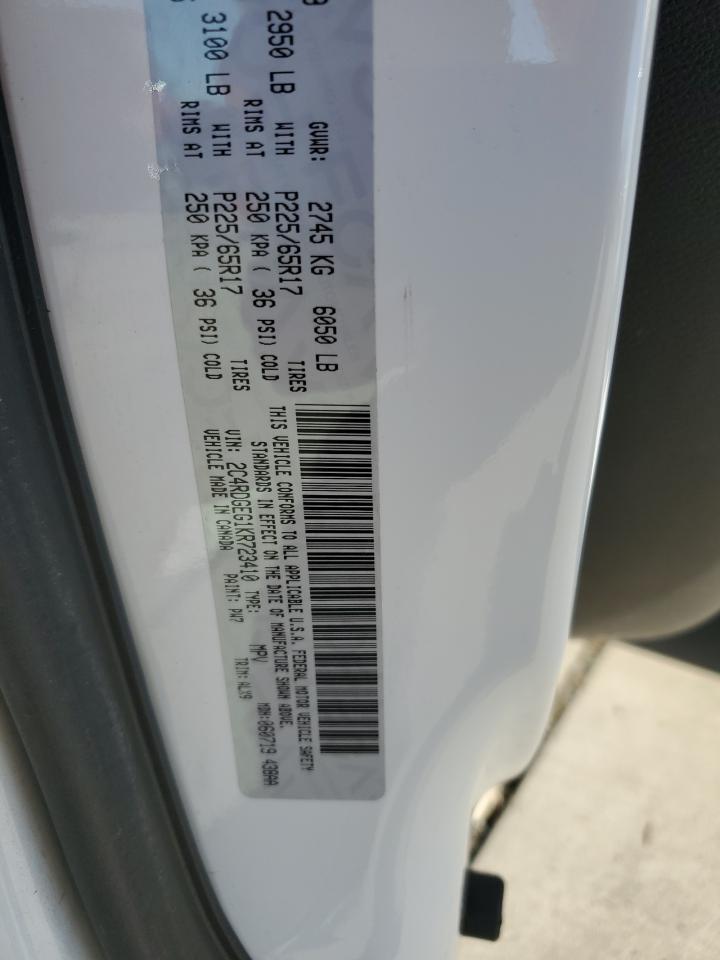 2019 Dodge Grand Caravan Gt VIN: 2C4RDGEG1KR723410 Lot: 91613235