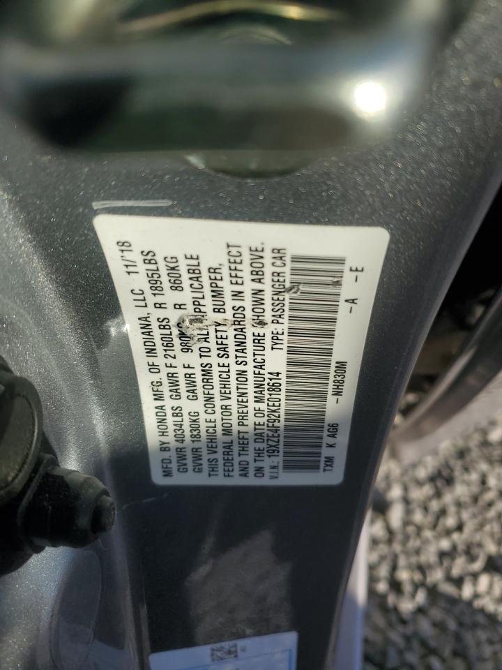 2019 Honda Insight Touring VIN: 19XZE4F92KE018614 Lot: 92349705