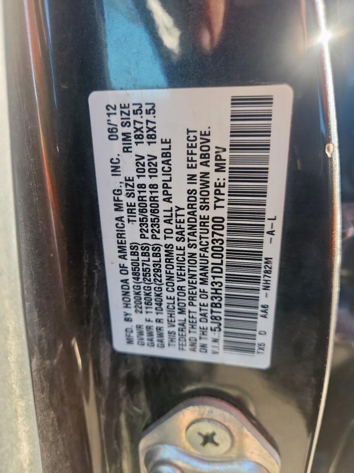 2013 Acura Rdx VIN: 5J8TB3H31DL003700 Lot: 91450195